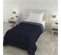 Trapunta invernale ZOE Made in Italy bicolore doubleface, piumone imbottito 250 gr - Trapunta letto Singolo 160x250 cm - Lavabile in Lavatrice - BLU MARE/BLU