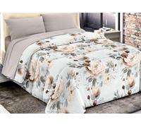 Trapunta Inverno 300gr Calda Piumone Microfibra Made Italy Dis. Roseto