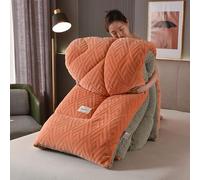 Trapunta King Size Sherpa Full Size - Caldo Nucleo del Piumino in Lana d'Agnello Addensata - Coperta Invernale Bi-Faccia Soffice in Pile di Agnello Coperta, B, 150 * 200cm/3.0kg