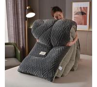 Trapunta King Size Sherpa Full Size - Caldo Nucleo del Piumino in Lana d'Agnello Addensata - Coperta Invernale Bi-Faccia Soffice in Pile di Agnello Coperta, F, 150 * 200cm/2.5kg
