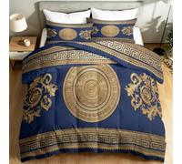 Trapunta leggera e confortevole con incisioni barocche vintage Patchwork copriletti, persone 200 x 200 cm, trapuntata trapuntata reversibile barocca de LuxeOr metallizzato