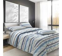 Trapunta Leggera Gabel CHROMO Playcolor a righe blu fondo grigio