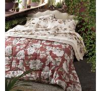 Trapunta leggera matrimoniale in cotone Gabel Peony amaranto a fiori