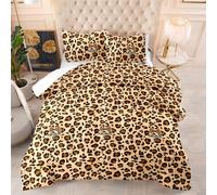 Trapunta Letto Singolo Stampa Leopardata Marrone Trapunte Singole Microfibra Piumone Invernale Lavabile Trapunta Singola Piumoni Traspirante Trapunta Anti Allergia Trapunte+2 federe(50x75cm) 140x200cm