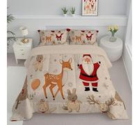 Trapunta Matrimoniale Invernale 240x220cm - Piumone Caldo 200 g/m² Imbottita in Microfibra, Piumino Anallergico e Traspirante Bosco Animali, Coperta Letto con Fantasie Cartone Animato Cervo Sika