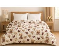 Trapunta Matrimoniale Invernale 250x250 cm - Piumone Caldo Due Piazze 300 g/m², Piumino Anallergico e Traspirante in Morbida Microfibra, Coperta Letto Moderna con Fantasie Colorate (Orsetti)