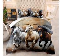 Trapunta Matrimoniale Primaverile Cavallo Grigio Marrone Copriletto Matrimoniale Primaverile Microfibra Trapunte Matrimoniali Estive Lavabile Copriletti Durevole 4 Stagioni+2 Federe(50x75cm) 260x230cm