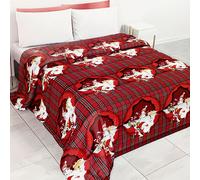 Trapunta natalizia piumone invernale letto matrimoniale tartan Babbo Natale 6508