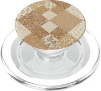 Trapunta patchwork estetica floreale floreale beige Boho Flower PopSockets PopGrip per MagSafe