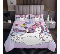 Trapunta per bambine con unicornomotivo cavallo da sognotoadolescentirosa agical Animal Copriletto unicorno con 1 federa 2 pezzi da letto 170X230cm