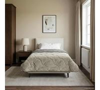 Trapunta per tutte le stagioni, 140 x 220 cm, imbottita con microfibra e pile, traspirante, design trapuntato, lavabile, leggera per estate e inverno, adatta per chi soffre di allergie