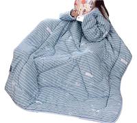 Trapunta Pigra Con Maniche, Trapunta Inverno Caldo Addensato Morbido Indossabile Trapunta Inverno Pigro Letto Divano Trapunta Camminare Coperta Per Adulti ( Color : Blue , Size : 47.2*63in )