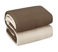 Trapunta Piumone Invernale Double Face 250gr Ufficiali Coperta Calda Letto 1 Piazza e Mezza Marrone