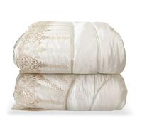 Nada Home Trapunta Invernale Matrimoniale Renato Balestra Priscilla 270x270 cm Piumone Raso Jacquard con Pizzo Macramè 350gr Made in Italy Elegante e Calda