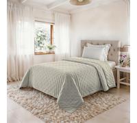 Trapunta Singola Primaverile in Microfibra, Copriletto Estivo Double Face - Trapuntino 100gr Morbido e Leggero - Coperta Letto Qualità Premium 160x250 cm - SABBIA/CREMA