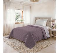 Trapunta Singola Primaverile in Microfibra, Copriletto Estivo Double Face - Trapuntino 100gr Morbido e Leggero - Coperta Letto Qualità Premium 160x250 cm - ELDERBERRY/ORCHIDEA