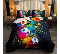 Trapunta sportiva da calcio ragazzi ragazze Tie Dye acquerello copriletto 135x200cm ragazzi bambini tie dye splash inchiostro calcio trapunta sport giochi a tema luminoso arredamento vivace