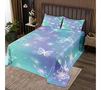 Trapuntato con Farfalle Glitter Trapuntato Trapuntato per Bambini Ragazzi Ragazze Farfalle Animali Copriletto 170X230cm