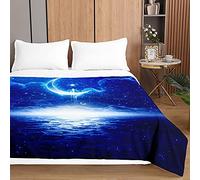 Trapuntino Copriletto Matrimoniale Singolo, Chickw11 3D Universo Stampa Coperta Primaverile Trapunta Estivo Trapuntato Goffrato Coperta Leggera per Camera da Letto (Moon Stars,230x280cm)
