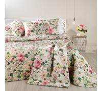 Trapuntino/Copriletto trapuntato matrimoniale Caleffi mod. "Rosa Tea"