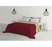 Trapuntino Estivo Linea Elegant Made in Italy Copriletto Stampato in Morbida Microfibra - Trapunta Primavera Estate Mezza Stagione - Matrimoniale 260x270cm, Bordeaux/Panna