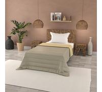 Trapuntino Estivo Linea BASIC Made in Italy Copriletto Stampato in Morbida Microfibra - Trapunta Primavera Estate Mezza Stagione Tinta Unita - Singolo 160x240cm, Tortora/Panna