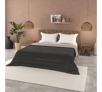 Trapuntino Estivo Linea BASIC Made in Italy Copriletto Stampato in Morbida Microfibra - Trapunta Primavera Estate Mezza Stagione Tinta Unita - Piazza e Mezza 200x240cm , Grigio Scuro/Grigio Chiaro