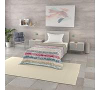 Trapuntino Estivo Linea BASIC Made in Italy Copriletto Stampato in Morbida Microfibra - Trapunta Primavera Estate Mezza Stagione - Love lines, Singolo 160x240cm