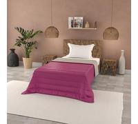 Trapuntino Estivo Linea BASIC Made in Italy Copriletto Stampato in Morbida Microfibra - Trapunta Primavera Estate Mezza Stagione Tinta Unita - Singolo 160x240cm, Fucsia/Grigio Chiaro