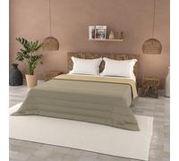 Trapuntino Estivo Linea BASIC Made in Italy Copriletto Stampato in Morbida Microfibra - Trapunta Primavera Estate Mezza Stagione Tinta Unita - Matrimoniale 250x240cm, Tortora/Panna