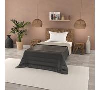 Trapuntino Estivo Linea BASIC Made in Italy Copriletto Stampato in Morbida Microfibra - Trapunta Primavera Estate Mezza Stagione Tinta Unita - Singolo 160x240cm, Grigio Scuro/Grigio Chiaro
