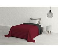 Trapuntino Estivo Linea Elegant Made in Italy Copriletto Stampato in Morbida Microfibra - Trapunta Primavera Estate Mezza Stagione - Singolo 170x270cm, Bordeaux/Grigio Scuro