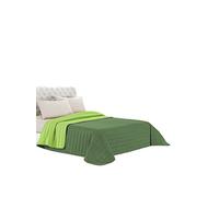 Trapuntino Estivo Linea Elegant Made in Italy Copriletto Stampato in Morbida Microfibra - Trapunta Primavera Estate Mezza Stagione - Singolo 170x270cm, Verde Scuro/Verde Mela