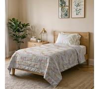 Trapuntino Estivo Linea KARMA Made in Italy Copriletto Stampato in Morbida Microfibra - Trapunta Primavera Estate Mezza Stagione - Bouquet rosa, Singolo 160x240 cm