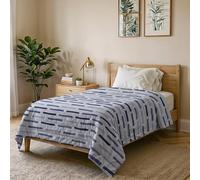 Trapuntino Estivo Linea KARMA Made in Italy Copriletto Stampato in Morbida Microfibra - Trapunta Primavera Estate Mezza Stagione - Fun blu, Singolo 160x240 cm