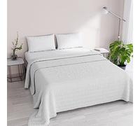 Trapuntino Estivo Linea Satin Stripes Made in Italy Copriletto - Trapunta Primavera Estate Mezza Stagione - Bianco, Matrimoniale 260x250cm