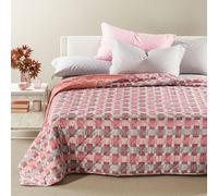 Trapuntino Matrimoniale Caleffi River Mauve Copriletto Primaverile In Mocrofibra