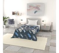 Trapuntino stampato BASIC estivo, Made in Italy, Gessetti, Piazza e mezza 200x240cm