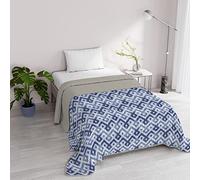 Trapuntino stampato Estivo in Microfibra FANTASY, made in Italy, Piazza e mezza: 220x270cm, Rombi