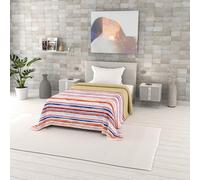 Trapuntino stampato Estivo in Microfibra FANTASY, made in Italy, Piazza e mezza: 220x270cm, Strisce