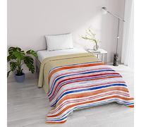 Trapuntino stampato Estivo in Microfibra FANTASY, made in Italy, Singolo 170x270cm, Strisce