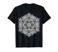 Trascendentale del cubo di Metatron intricato frattale bianco Maglietta