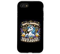 Trascorri una magica vacanza per ragazze con unicorno di Hanukkah Custodia per iPhone SE (2020) / 7/8