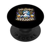 Trascorri una magica vacanza per ragazze con unicorno di Hanukkah PopSockets PopGrip Adesivo