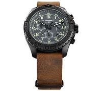 Traser Orologio analogico al quarzo da uomo con cinturino in pelle 109045, Nero-Marrone-Grigio, cinghia