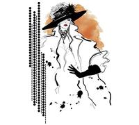 Trasferibile a caldo | Trasferibile per stirare | Termoadesivo applicabile con ferro da stiro | Per decorare tessuti come magliette, borse, federe | Motivo: donna fashion, moda, gentildonna