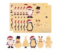 Trasferimenti di forma stagionale assortiti disegni natalizi carta adesiva resistente agli strappi per bacheche materiali per feste etichette con nomi facili da scrivere