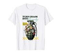 Trasforma Il Caos in Un Bellissimo Design Floreale a Granata Maglietta