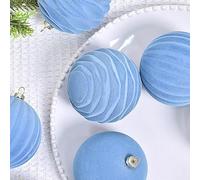 Trasforma il tuo spazio con eleganti decorazioni per albero di Natale in velluto e design accattivante (cieli blu trasparente)