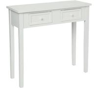 Trasforma il Tuo Spazio con un Raffinato Tavolino Consolle Bianco in Legno - 2 Cassetti - Design Moderno - Tavolino bianco - Consolle Moderna da 80x30x76 cm, Bianco